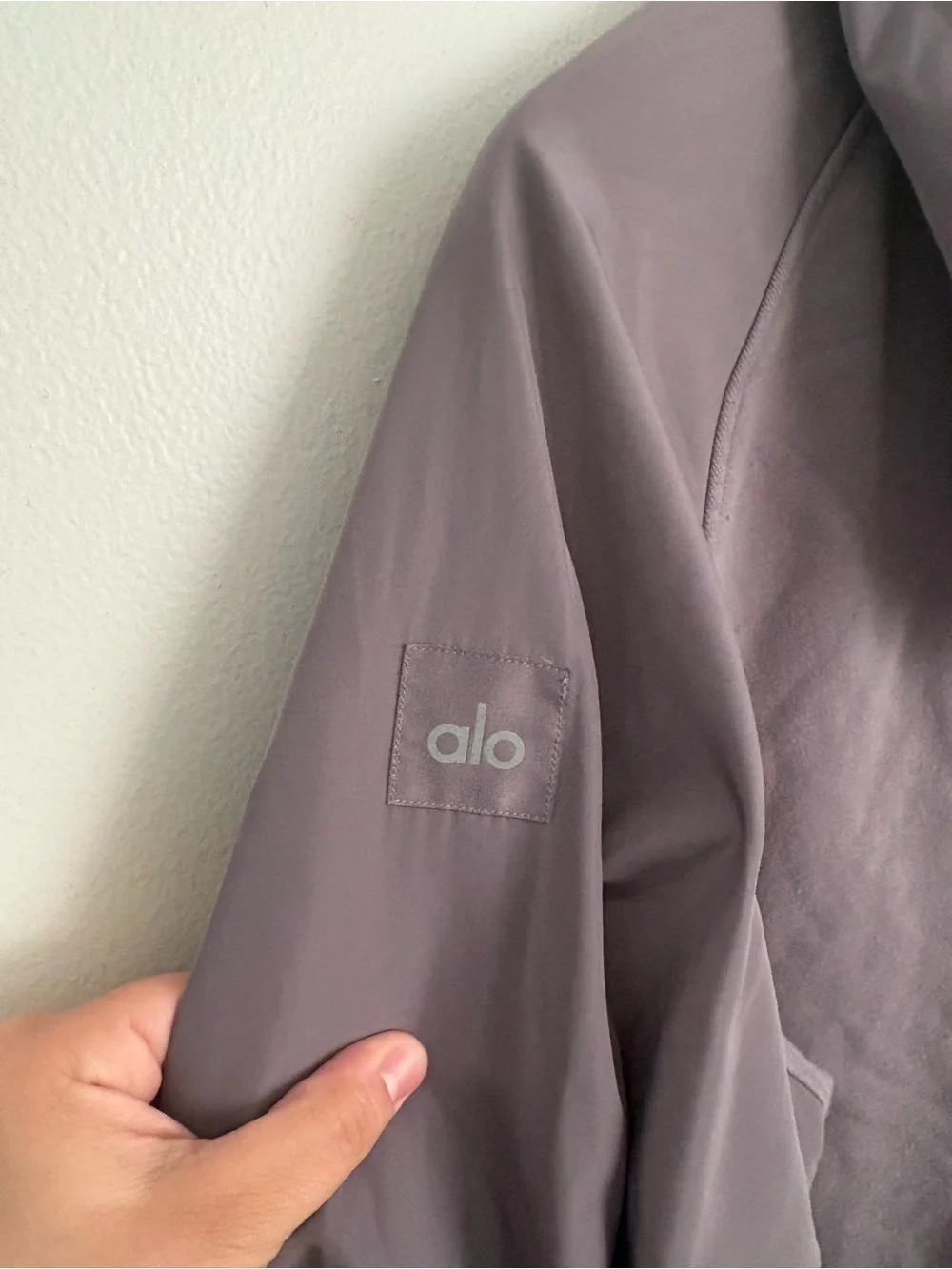 ALO Yoga One The Go Hooded Zip-Up Sweatshirt Purple Dusk Womens Medium Relaxed